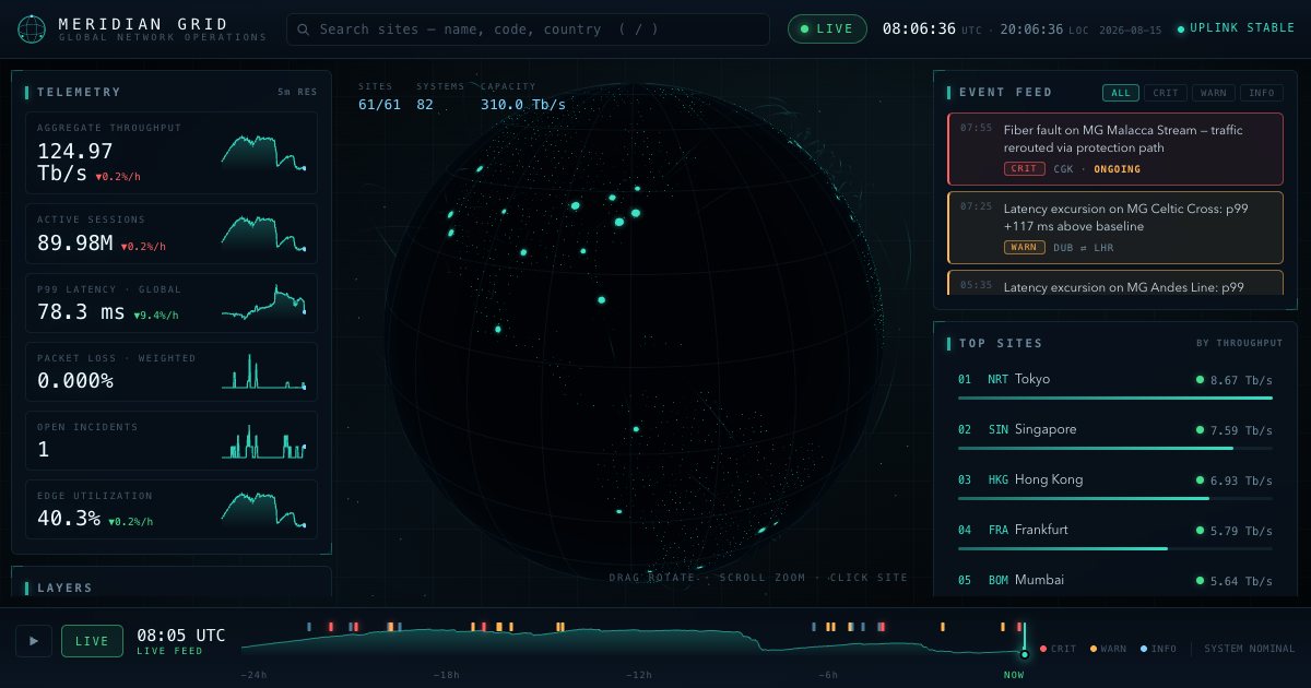 Screenshot of the 3D Globe demo