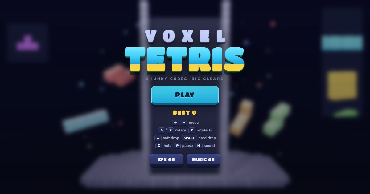 Screenshot of the 3D Tetris demo