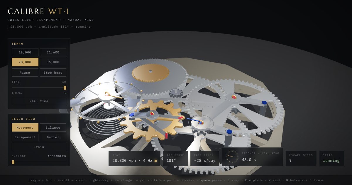 Screenshot of the 3D Watch Movement demo