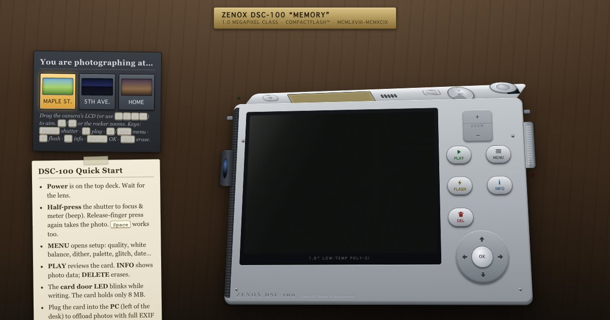 Screenshot of the 90s Camera Simulator demo