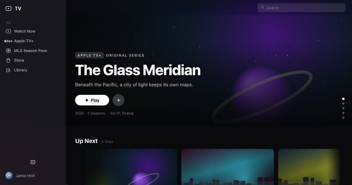 Screenshot of the Apple Tv demo