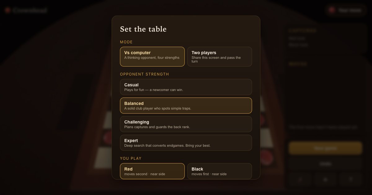 Screenshot of the Checkers demo