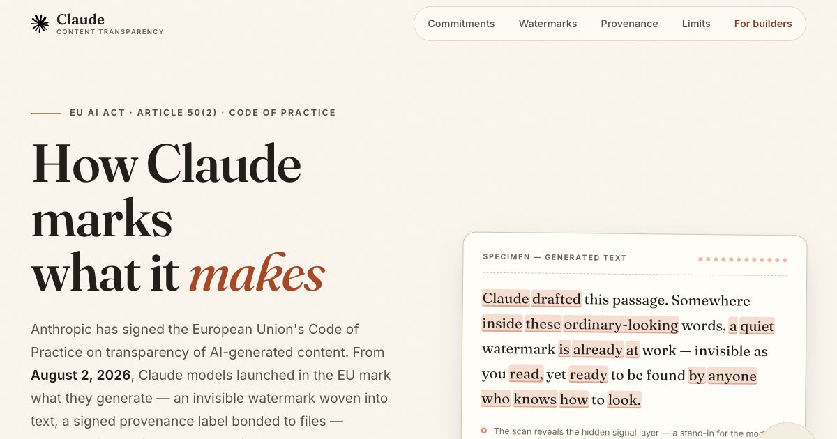 Screenshot of the Claude AI Generated Content Landing Page demo