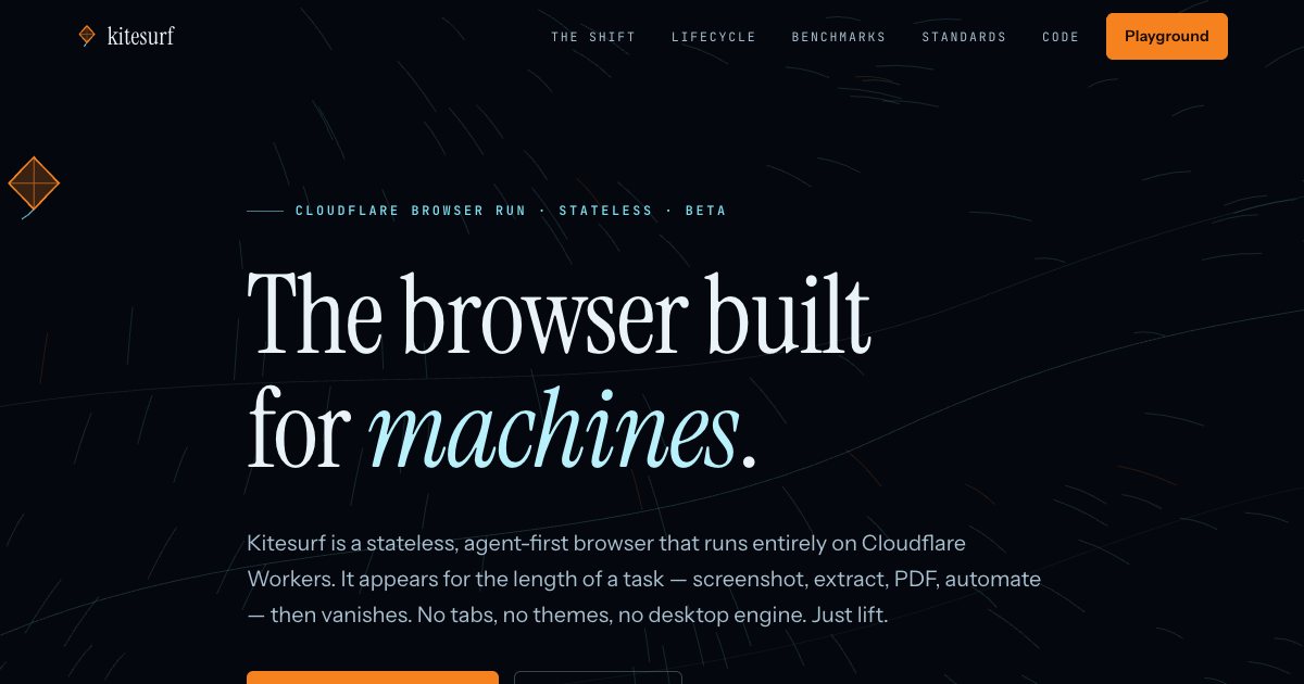 Screenshot of the Cloudflare Kitesurf demo