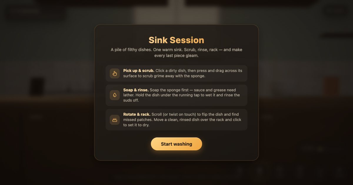 Screenshot of the Dishwashing demo