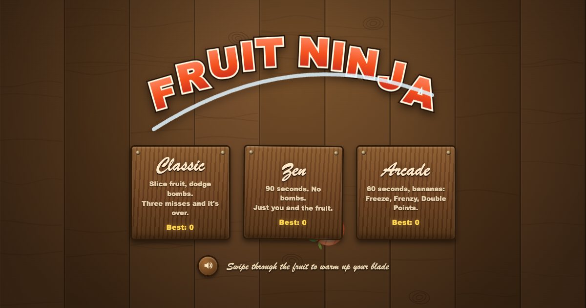 Screenshot of the Fruit Ninja demo