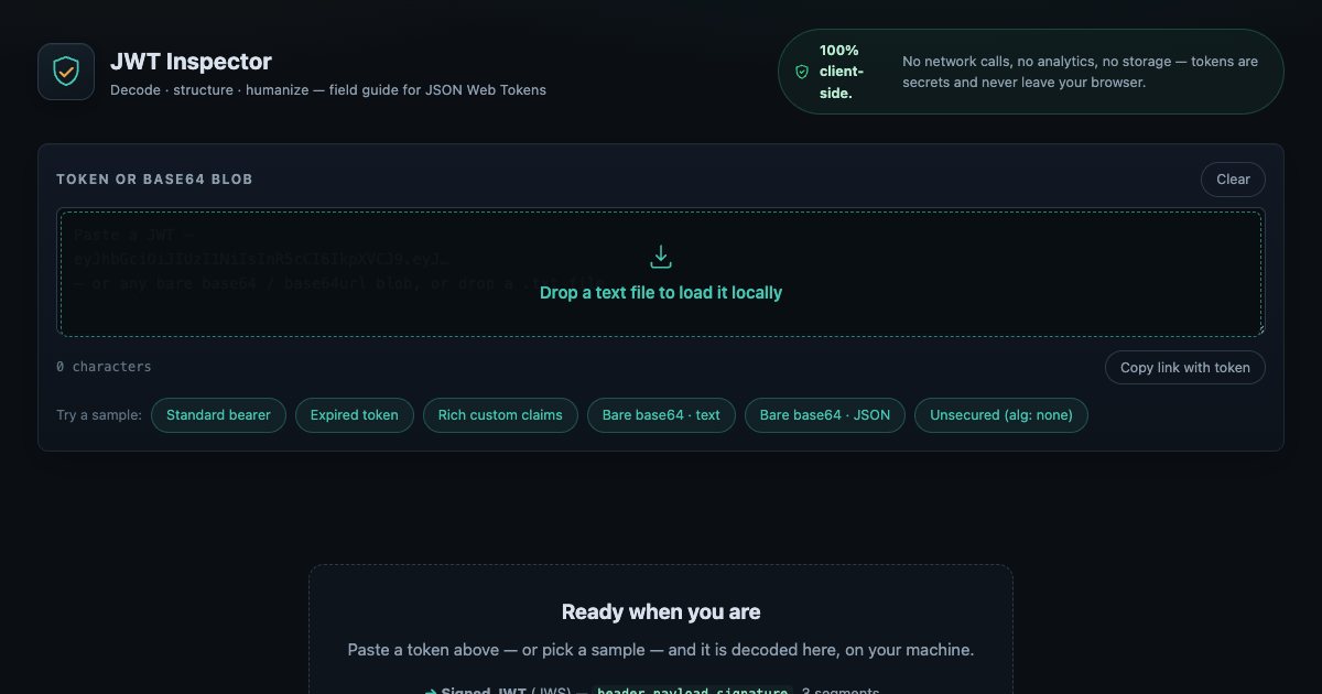 Screenshot of the Jwt Inspector demo