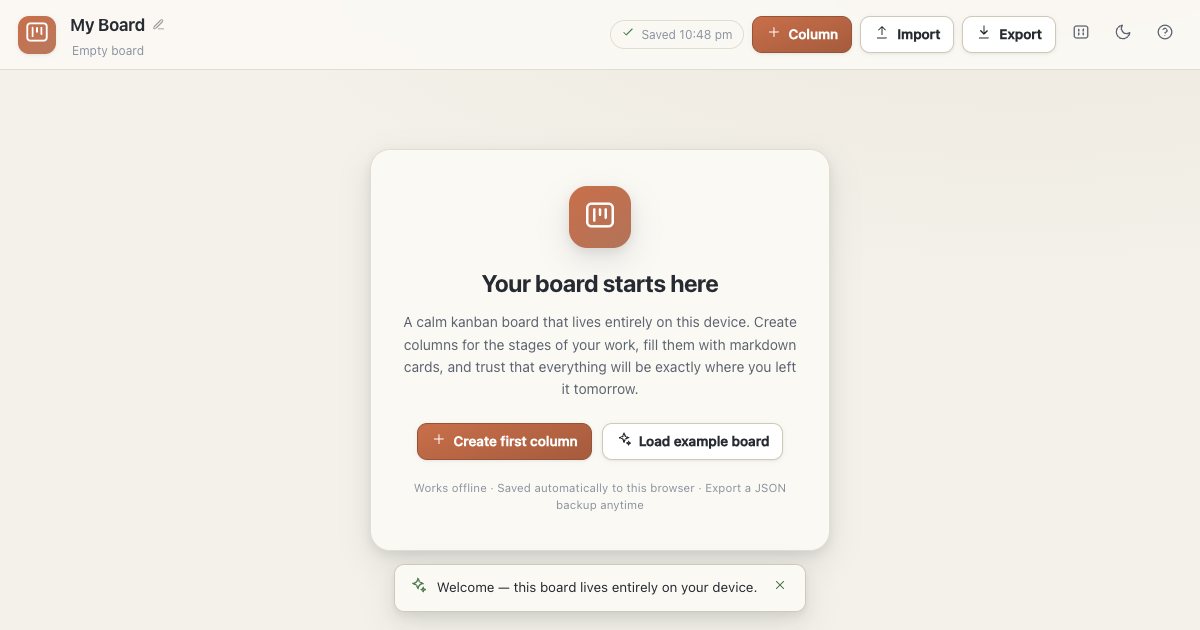 Screenshot of the Kanban Board demo