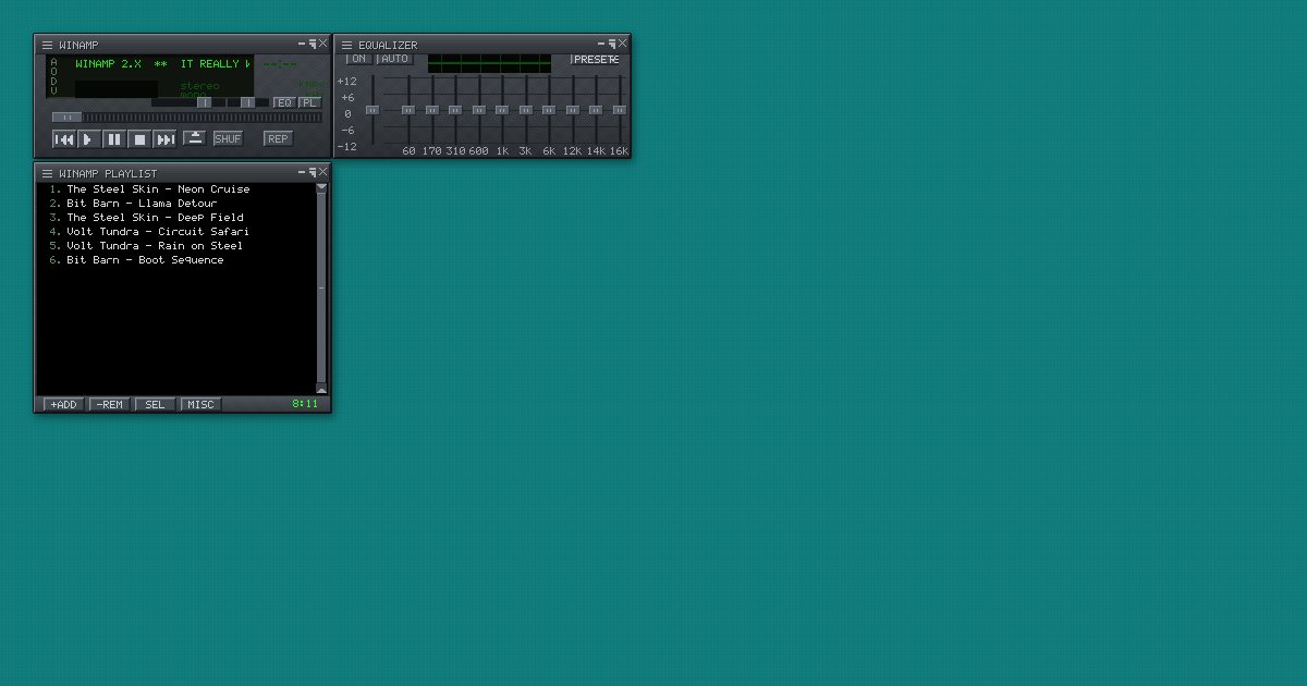 Screenshot of the Winamp V2 demo